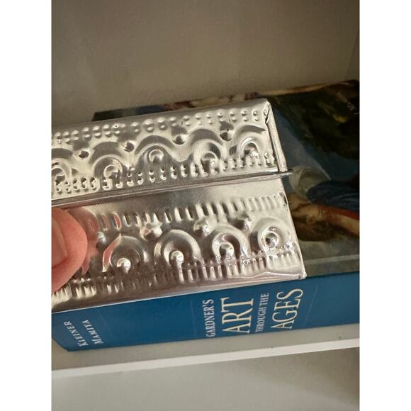 Decorative Tin Box Set of 2 Gifts Punched Tin Ethnic decor - Picture 6 of 11